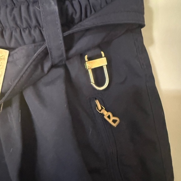 Bogner Vintage One-Piece Ski Suit Navy Blue Gold Hardware Belted Pockets - Picture 5 of 12